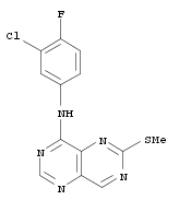 N-(3-chloro-4-fluorophenyl)-6-(methylthio)-Pyrimido[5,4-d]pyrimidin-4-amine